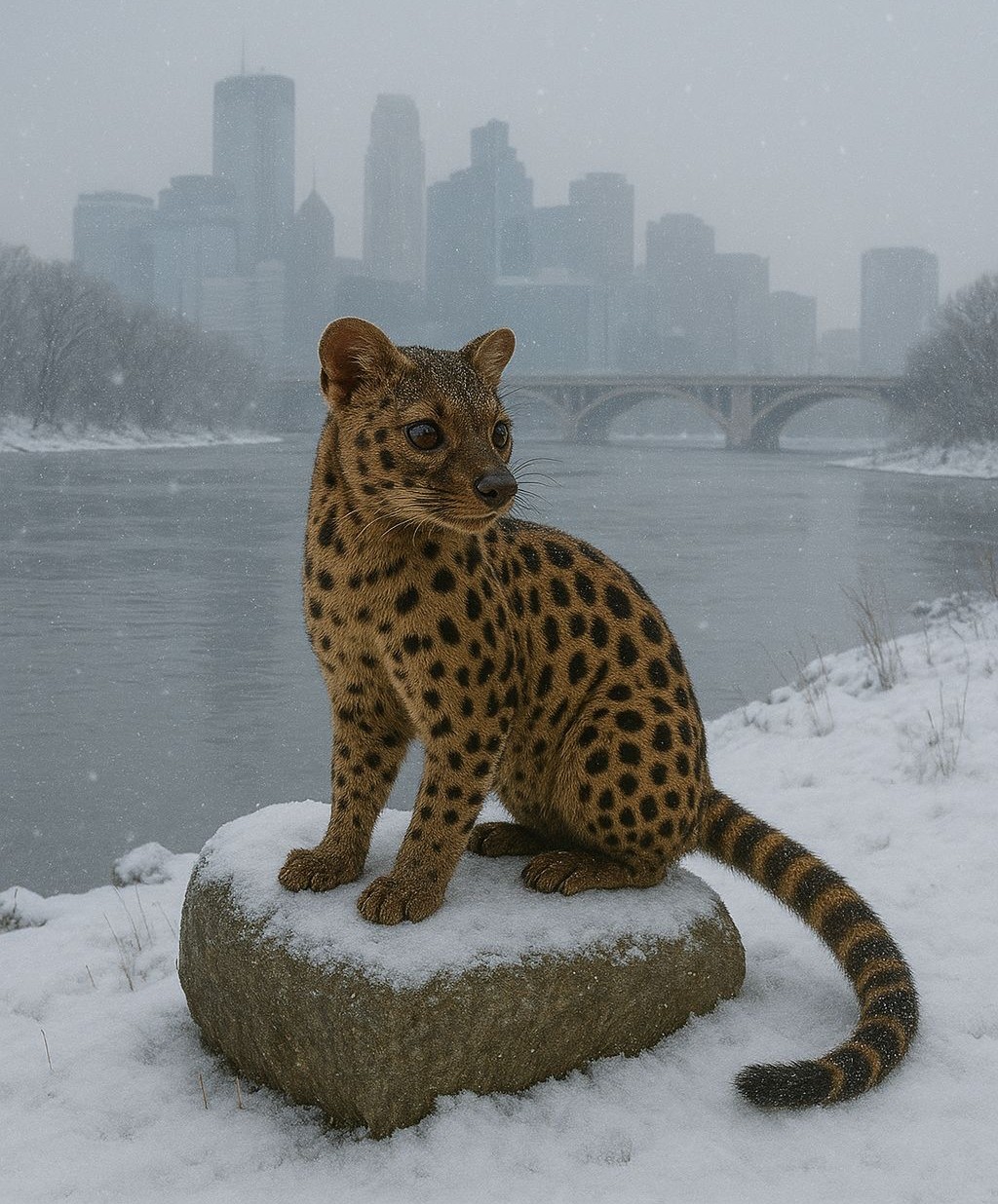 Malagasy Civet in Snow
